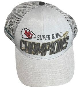 New Era KC Chiefs Super Bowl LIV Champions 9FORTY Trucker Hat White NWT